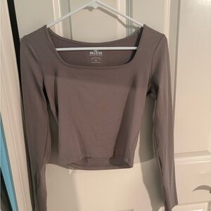 Hollister Women's Taupe Long Sleeve Tee